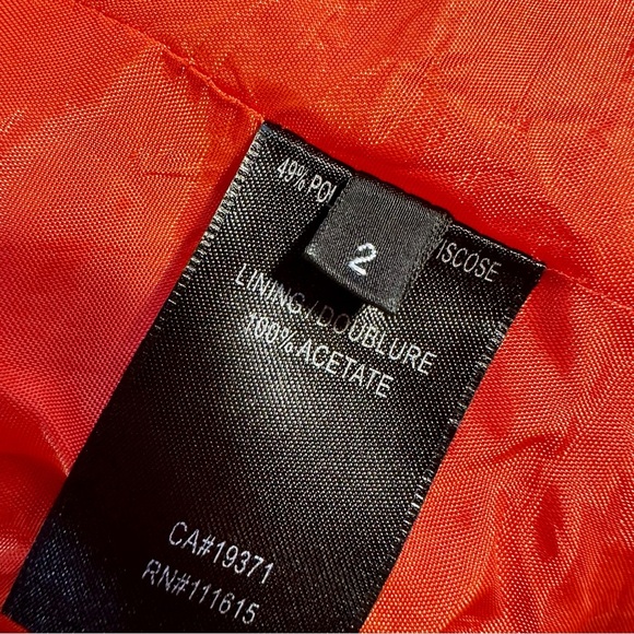 Robert Rodriguez Vibrant Orange Double-Breasted Cropped Trench Style Jacket Sz 2 - Picture 6 of 15